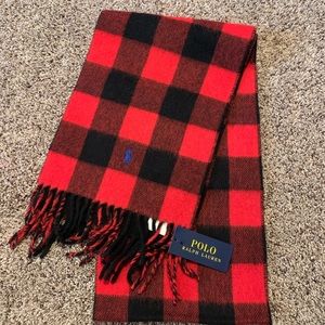 New Polo Ralph Lauren Red flannel scarf